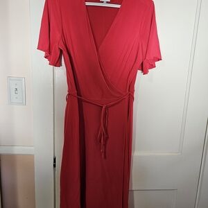 Ashley Graham Pink Midi Dress